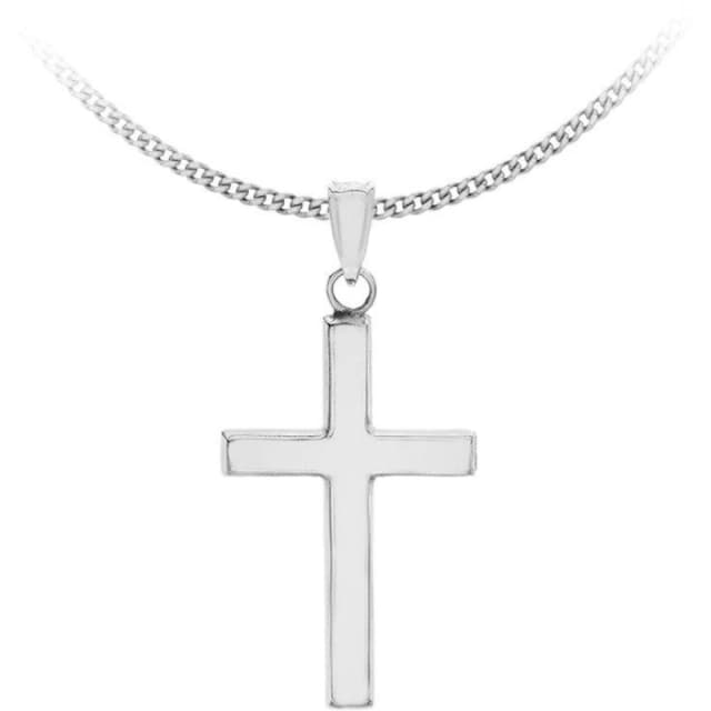 Be You Sterling Silver Plain Cross Necklace Sterling Silver female 18inch
