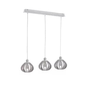 Nicoleta Bar Pendant Ceiling Light White, 62cm, 3x E27