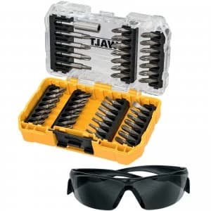DEWALT 47 Piece Screwdriver Bit Set in Tough Case and Safety Glasses
