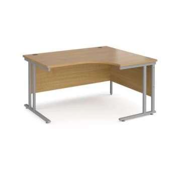 Maestro 25 right hand ergonomic desk 1400mm wide silver cantilever leg