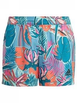 Adidas Girls Junior G A.R. Shorts - White/Blue