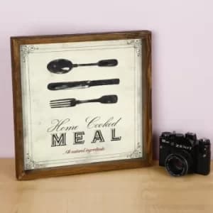 KZM461 Brown Beige Black Red Decorative Framed MDF Painting