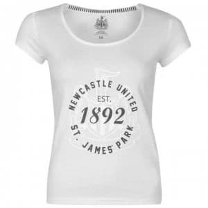 Team Newcastle United FC 1892 T Shirt Ladies - White