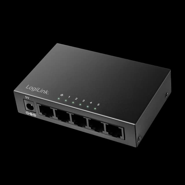 LogiLink Desktop Gigabit Ethernet Switch 5-port. metal case. black
