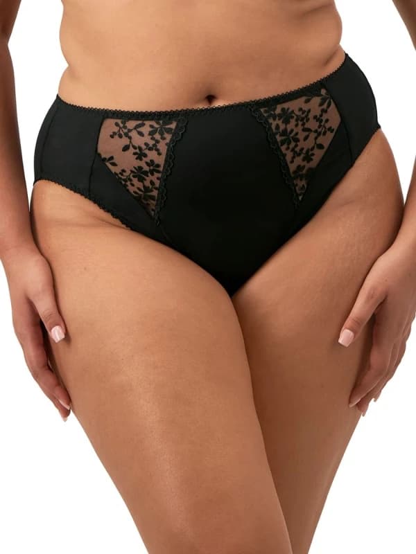 Elomi Womens Zarla High Leg Brief in Black Size: 18 Black Female 18