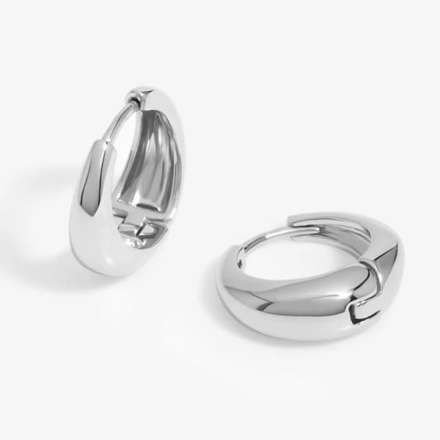 Inicio Silver Plated Polished Hoop Earrings - Gift Pouch Silver female