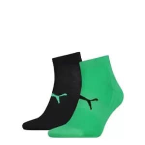 Puma 2 Pack of Performance quarter Socks - Green