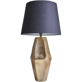 Gold Metal Table Lamp with Tapered Lampshade - Black