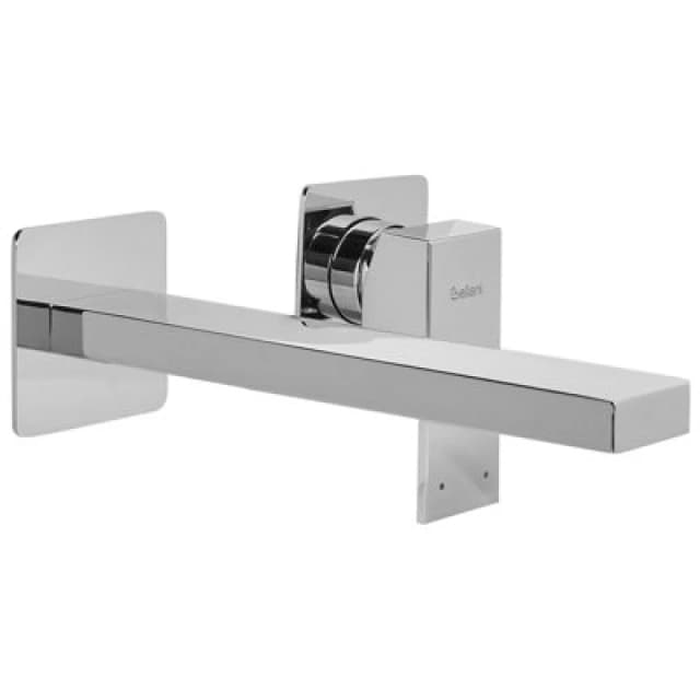 Beliani Wall Mounted Basin Mixer Tap Antofagasta Brass Silver