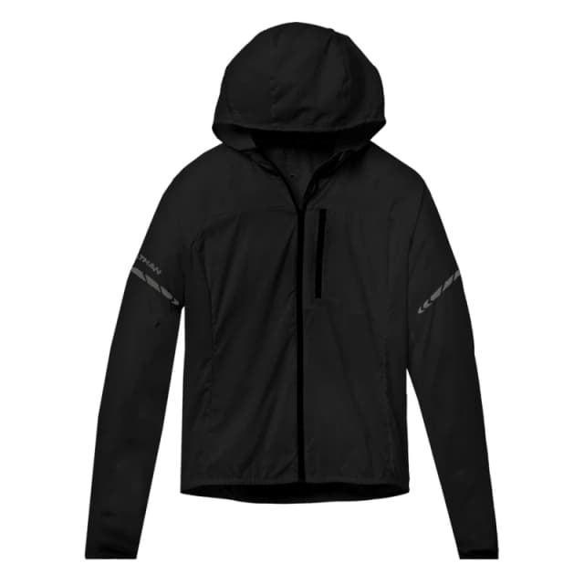 Nathan Womens 's Lightweight Breathable Performance Running Jacket Solid Black female 12 (M)