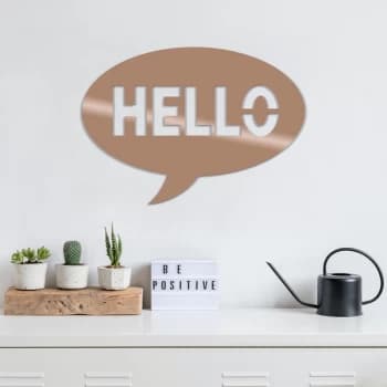 Hello - Copper Copper Decorative Metal Wall Accessory