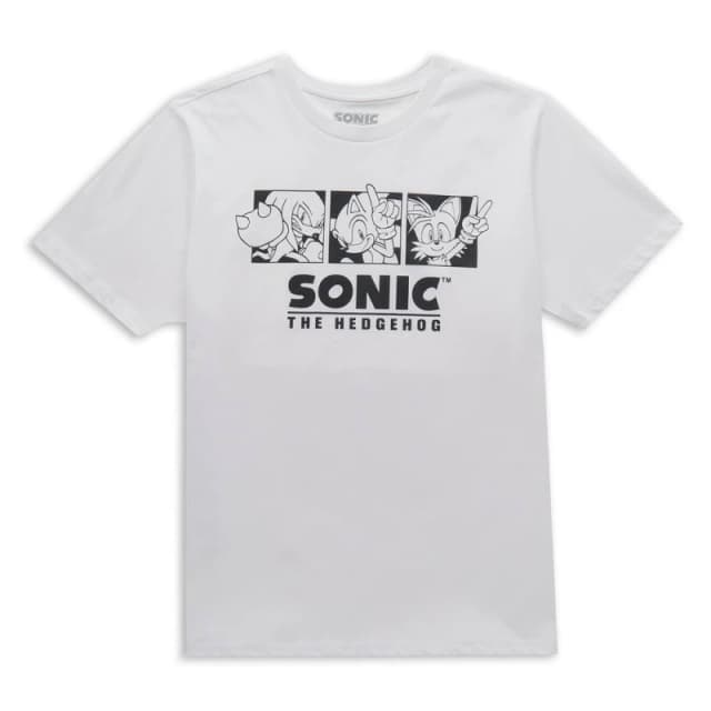 Sonic The Hedgehog Trio Mens T-Shirt - White - 3XL