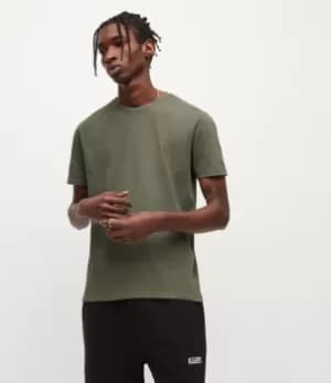 AllSaints Mens Ossage Crew T-Shirt, Nori Green, Size: M