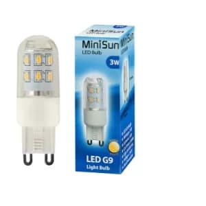 Pack of 3 3W G9 Warm White LED Capsule Bulbs