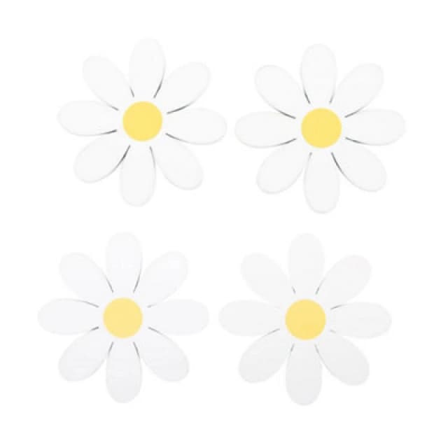 Something Different Something Different Spring Time Daisy Coaster (Pack of 4) in White White One Size Unisex 5063425776795