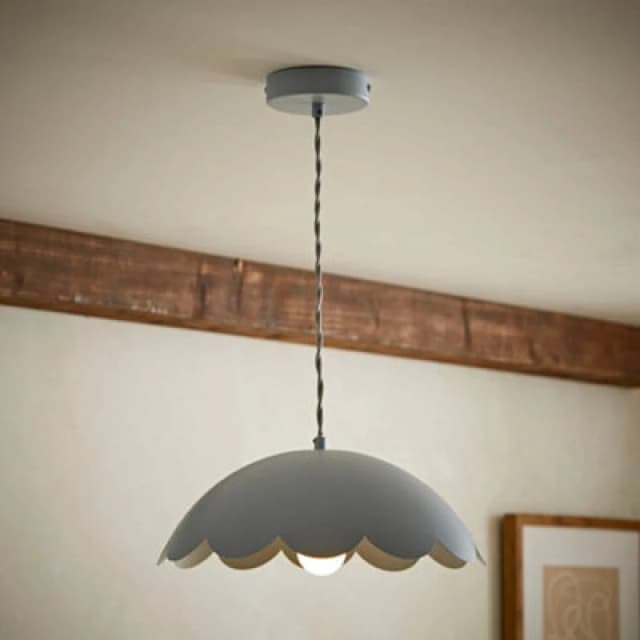 Valuelights Millie Powder Blue Scallop Pendant Ceiling Light