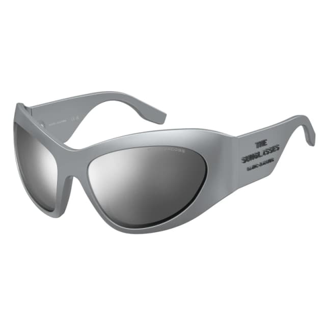 Marc Jacobs Womens Rectangular Round Sunglasses Silver female 62 cm