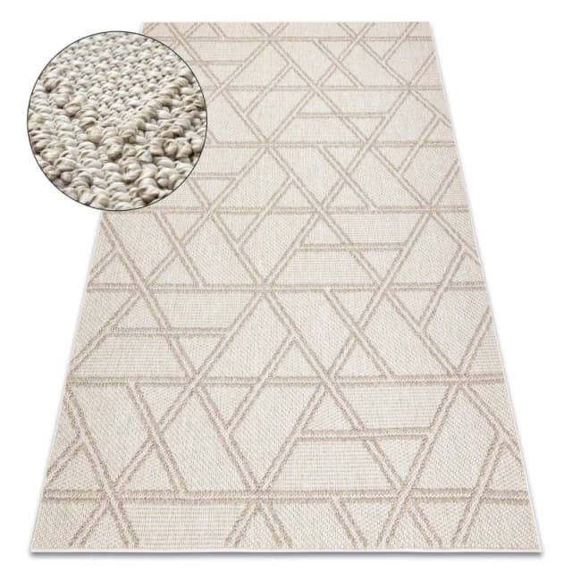 RugsX Carpet Jersey 19241 Beige - Rhombuses, Geometric Structural, Loop Boho 80X150 Cm
