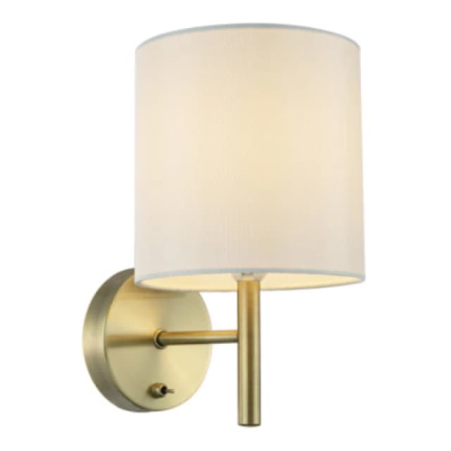 Happy Homewares Contemporary Bedside Wall Lamp In Antique Brass With Toggle Switch And Shade