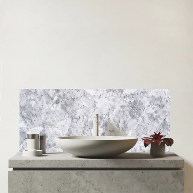 Warren Reed - Designer Grey Quartz Effect Glass Bathroom Splashback in Pink Pink Unisex