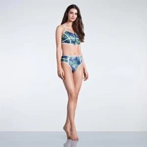 SoulCal Panel Bikini Bottoms Ladies - Navy Palm Print