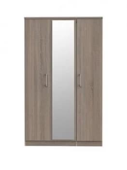 Swift Halton Part Assembled 3 Door Mirrored Wardrobe