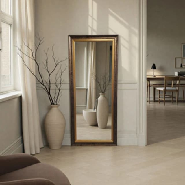Yearn Classic Tall Bronze Gold Bevelled Wall Mirror