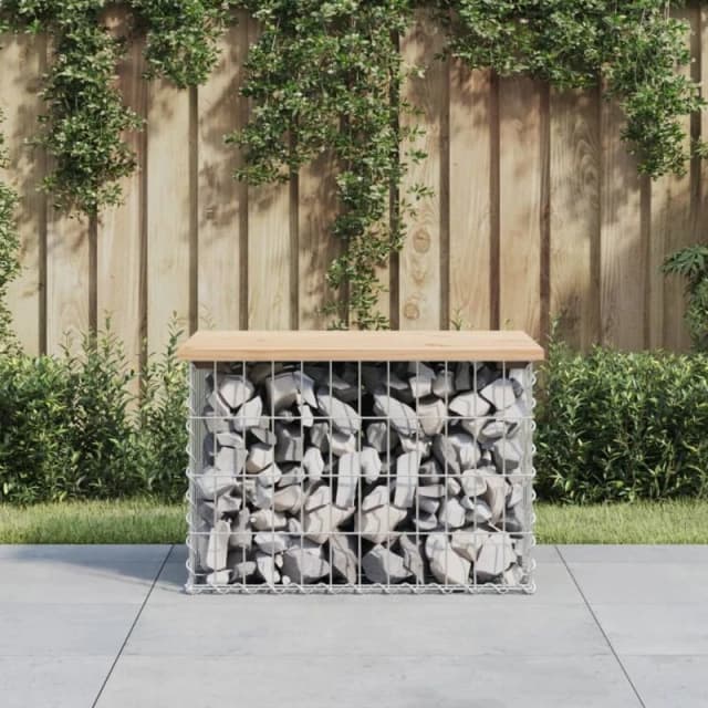 vidaXL Garden Bench Gabion Design 63x44x42cm Solid Wood Pine, Brown 834353