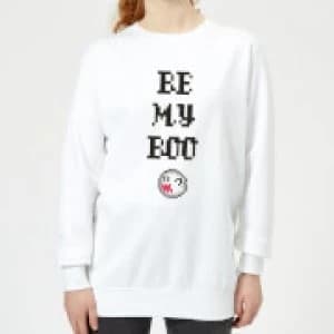 Super Mario Be My Boo Womens Sweatshirt - White - L