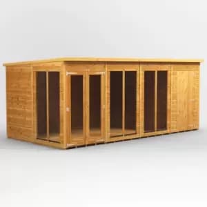 16X8 Power Pent Summerhouse Combi Including 4ft Side Store