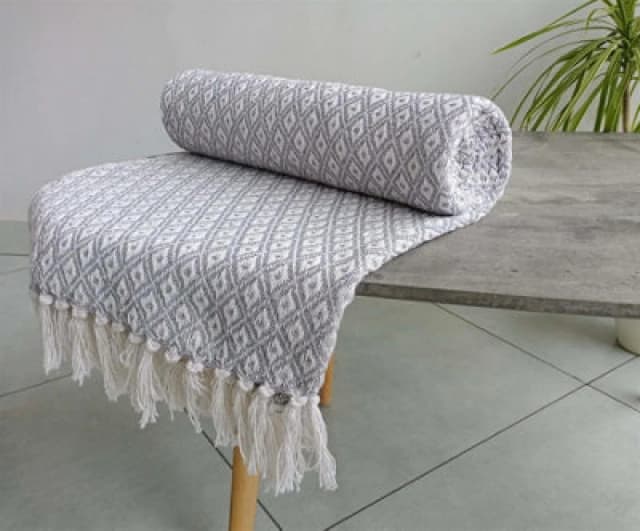 Homespace Direct Ltd Rapport Home Eden Blanket/throw Silver 254X254Cm