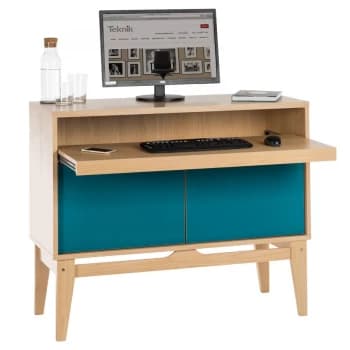 Teknik Contemporary 5416966 Work Centre - Beech and Peacock Blue