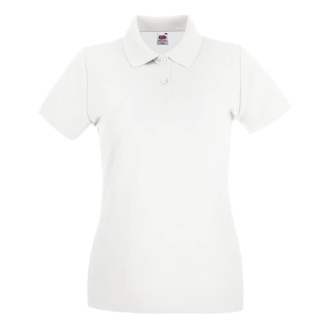 Fruit Of The Loom Cotton Pique Lady Fit Polo Shirt White female