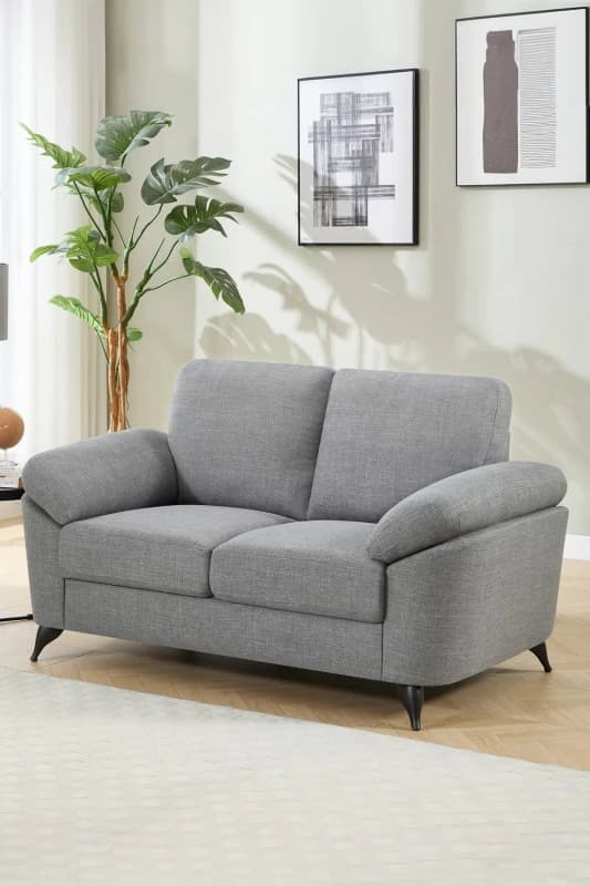 More4Homes Malmo 2 Seater Sofa Modern Scandi Style Fabric Living Room Sofa (Grey)