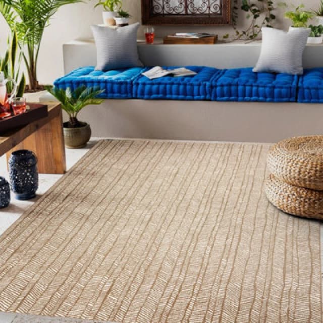 RugsX Flat 48964265 Sisal Carpet Chevron - Natural Beige Straw Color, String 80X150 Cm