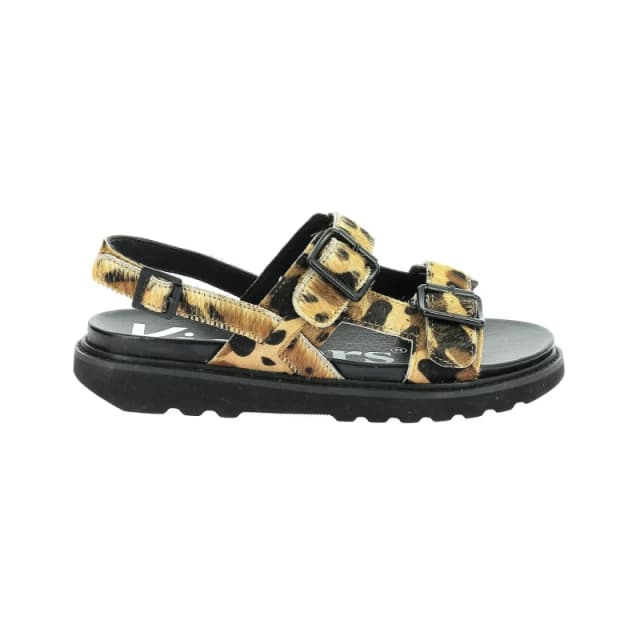 Kickers Neosummer Leather Buckle Sandals Leopard Print Women 37 (4)