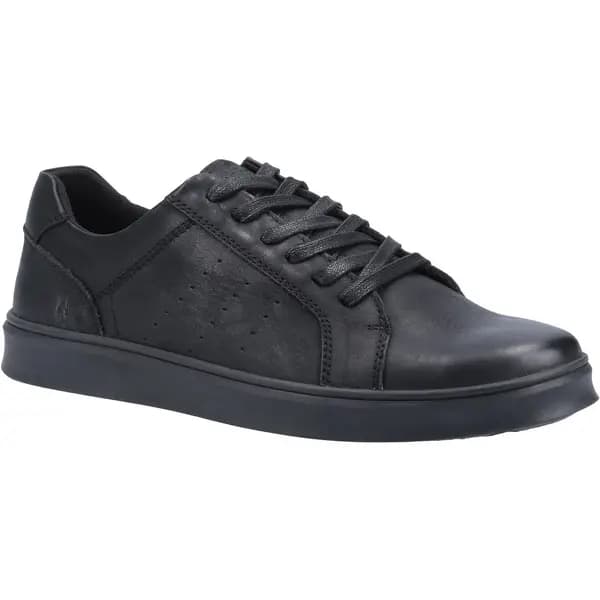 Hush Puppies Mens Mason Leather Lace Up Casual Trainers Shoes - UK 11 Black male GDE2455BLK11