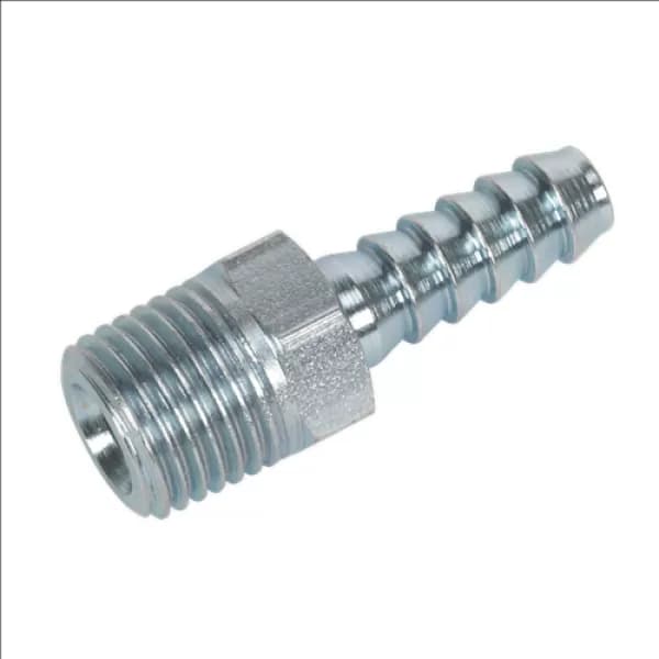 Genuine SEALEY AC08 Screwed Tailpiece Male 1/4BSPT - 1/4 Hose Pack of 5