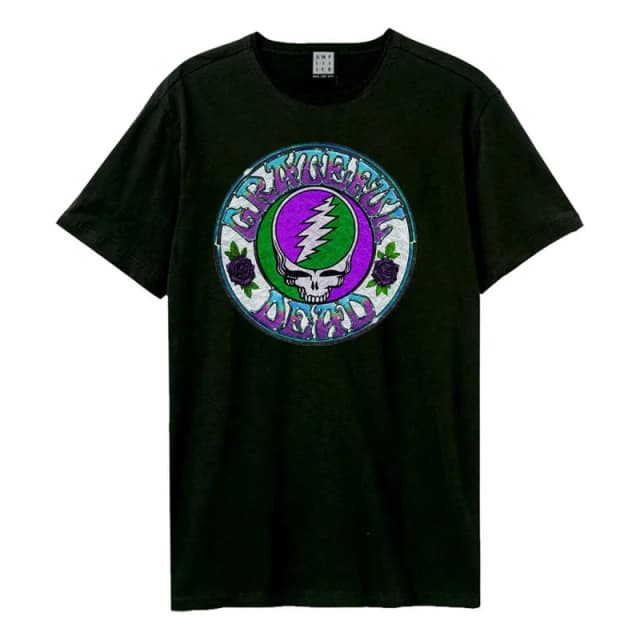 Amplified Amplified Men Stealie Grateful Dead Tie Dye T-Shirt in Charcoal Size: Small Charcoal S Male 5063470365036