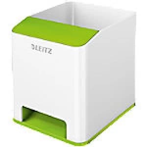 Leitz Pencil Pot Polystyrene White, Green 9 x 10 x 10.1 cm
