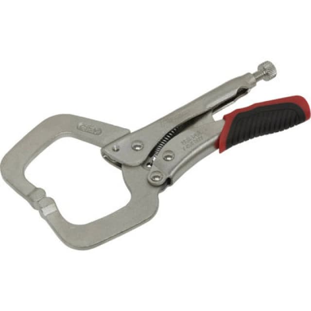 Loops 170mm Locking C-Clamp Pliers - 0-50mm Jaw Capacity - Knurled Adjustment Screw Multi