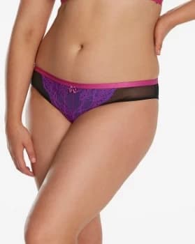 Curvy Kate Brazilian Black/Pink Briefs