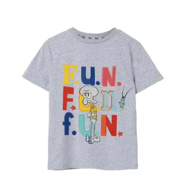 (13-14 Years) SpongeBob SquarePants Short Sleeved T-Shirt (Boys Grey)