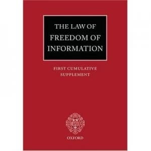 The Law of Freedom of Information. First Cumulative Supplement by John Macdonald Book