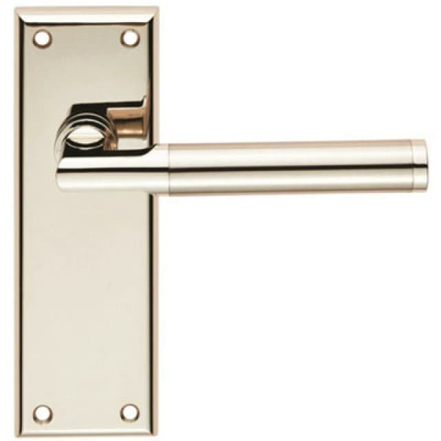 Loops Round Bar Section Handle on Latch Backplate 150 x 50mm Polished Satin Nickel Metallics