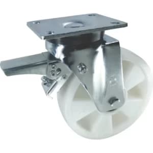 Braked Swivel Plate 200MM Nylon