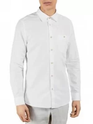 Ted Baker Sauss Linen Shirt, White, Size 3, Men