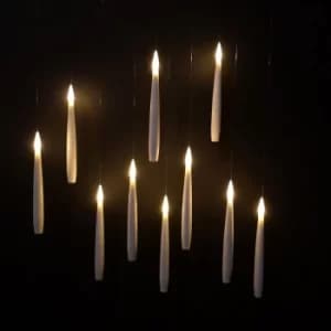 10pcs Premier 15cm Floating White Static Flicker Battery Candle with Remote Control in Warm White