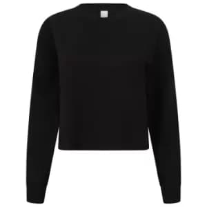 Skinni Fit Womens/Ladies Cropped Slounge Sweatshirt (M) (Black)