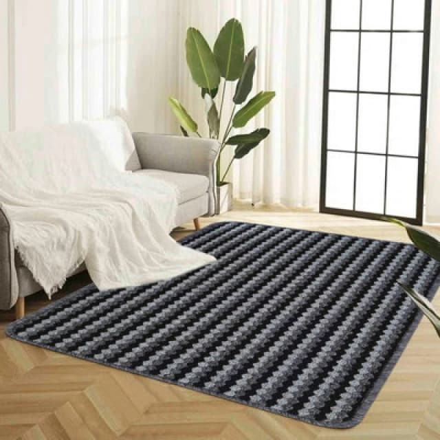 Eden Non Slip Washable Dirt Trapper Indoor Doormat - Kitchen Mats - Floor Mats - Anthracite 90X150 Cm